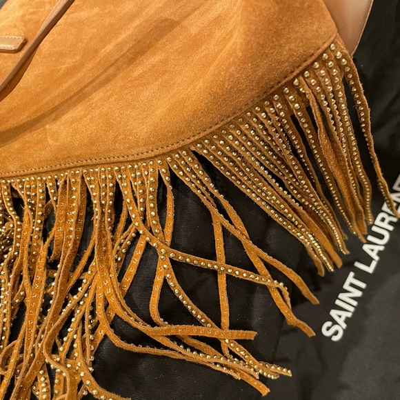 Yves Saint Laurent YSL Suede Fringe Purse - Picture 9 of 11
